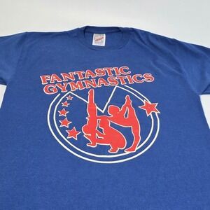Vintage Jerzees Made In USA Blue‎ Fantastic Gymnastics T Shirt Youth Large 10-12
